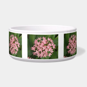 Pretty Pink Tropical Flowers Dog Bowl