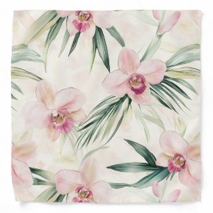 Pretty Pink Tropical Orchid Flowers Bandana