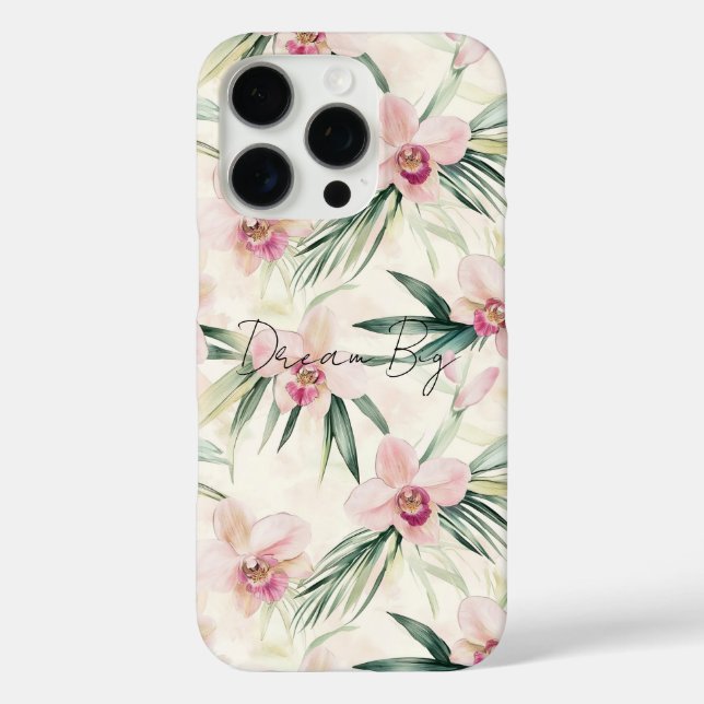 Pretty Pink Tropical Orchid Flowers Case-Mate iPhone Case (Back)