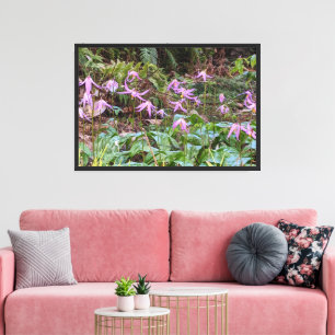 Pretty Pink Trout Lilies Floral Canvas Print