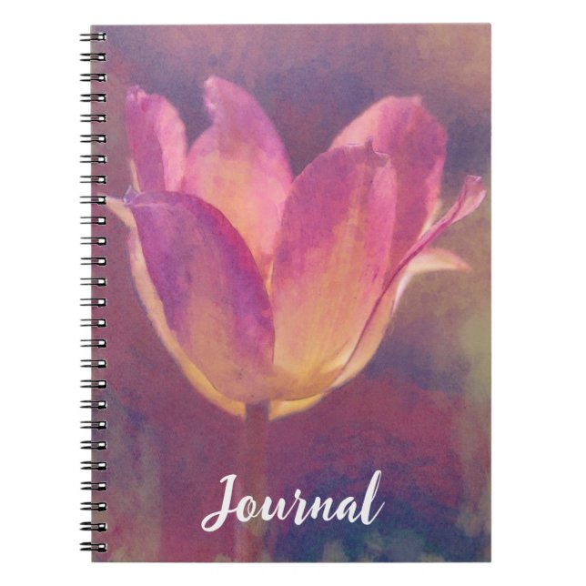 Pretty Pink Tulip Art Flower Journal (Front)
