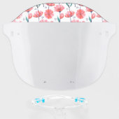 Pretty Pink Tulip Flowers Personalized Custom Text Face Shield (Front w/Glasses)