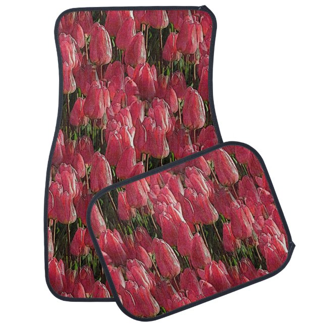 Pretty Pink Tulips Car Floor Mat (Set)