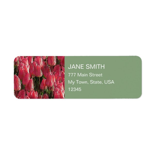 Pretty Pink Tulips Label (Front)