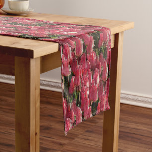 Pretty Pink Tulips Short Table Runner