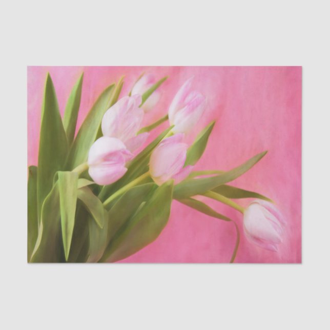 Pretty Pink Tulips Tissue Paper (Front)