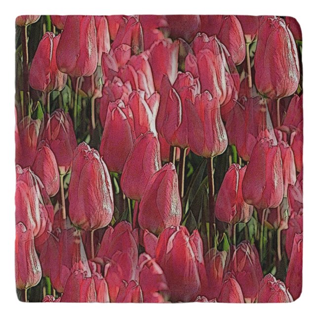 Pretty Pink Tulips Trivet (Front)