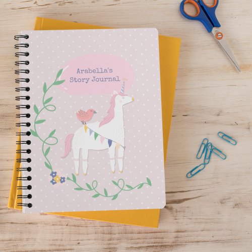 Pretty Pink Unicorn Girls Write  Draw Story Notebook