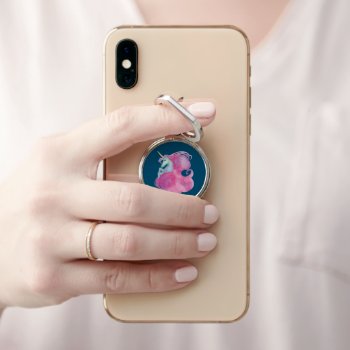 Pretty Pink Unicorn Phone Ring Stand by AvenueCentral at Zazzle
