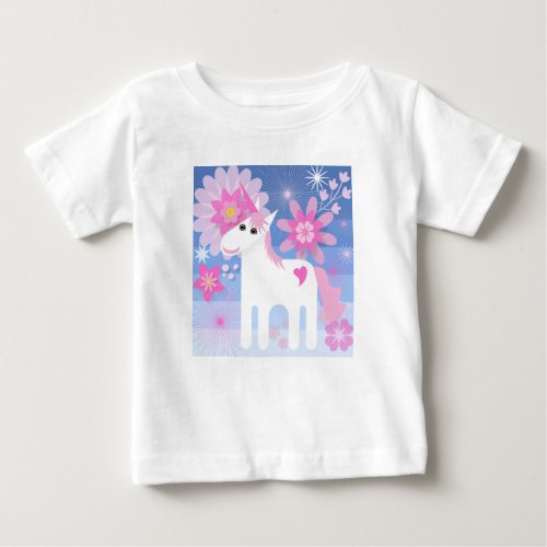 Pretty Pink Unicorn Short_Sleeved Gerber Vest Baby T_Shirt