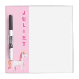 Pretty PInk Unicorn Simple Dry Erase Board