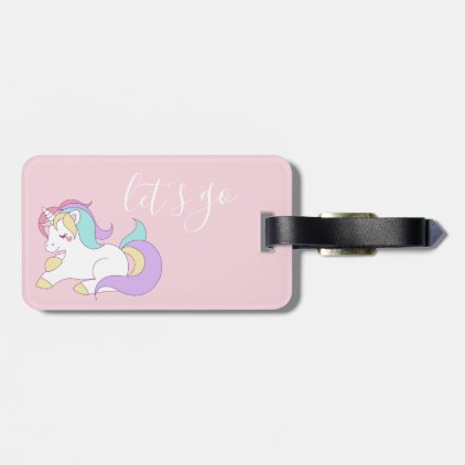 Pretty Pink Unicorn Wanderlust Quote | luggage tag