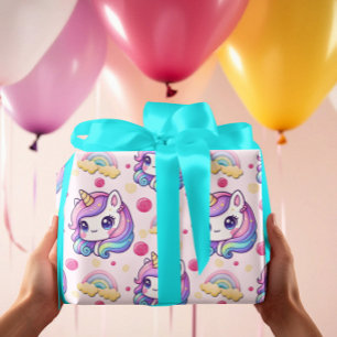Pretty Pink Unicorns  Wrapping Paper Sheets
