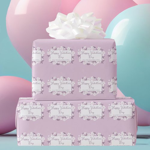 Pretty Pink Valentines Day Chic Custom Floral Wrapping Paper