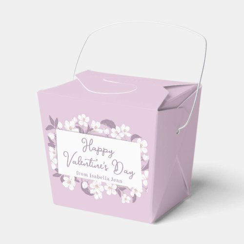 Pretty Pink Valentines Day Custom Floral Party Favor Boxes