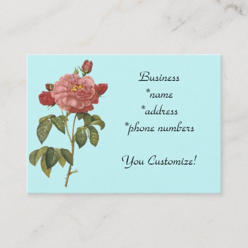 Customizable *Pretty Pink Vintage Flower* Business Cards