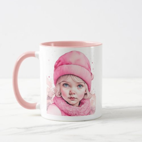 Pretty Pink Vintage Girl and Quote Mug