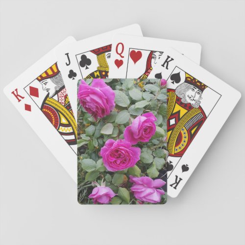 Pretty Pink Vintage Rose Flower Birthday Floral Poker Cards