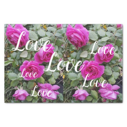 Pretty Pink Vintage Rose Flower Birthday Love  Tissue Paper