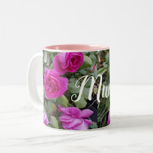 Pretty Pink Vintage Rose Flower Birthday Mom Mug