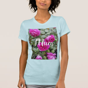 Pretty Pink Vintage Rose Flower Birthday Mom T-Shirt