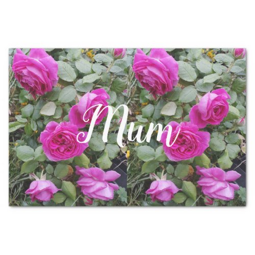 Pretty Pink Vintage Rose Flower Birthday Mom  Tissue Paper