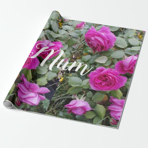 Pretty Pink Vintage Rose Flower Birthday Mom Wrapping Paper