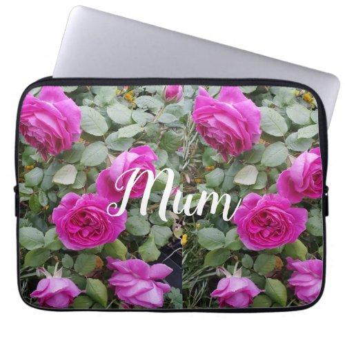 Pretty Pink Vintage Rose Flower Birthday Mum  Laptop Sleeve