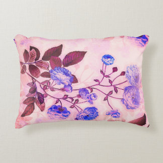 Pretty Pink w/ Purple Floral Print Accent Pillow