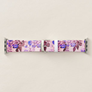 Pretty Pink w/ Purple Floral Print Apple Watch Band