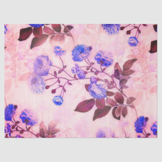 Pretty Pink w/ Purple Floral Print Tissue Paper