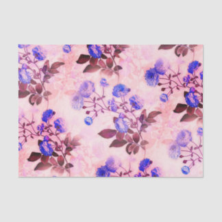 Pretty Pink w/ Purple Floral Print Tissue Paper
