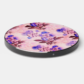 Pretty Pink w/ Purple floral Print Wireless Charger
