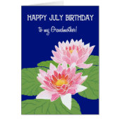 Pretty Pink Water Lilies July Birthday Grandmother (Front)