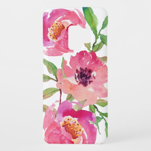 Pretty Pink Watercolor Floral Case_Mate Samsung Galaxy S9 Case