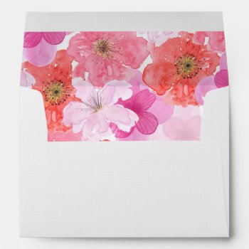 Pretty Pink Watercolor Floral Envelope by peacefuldreams at Zazzle