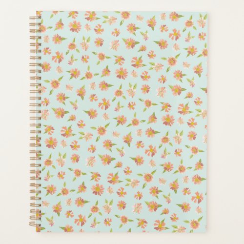 Pretty Pink Watercolor Floral Pattern Mint Planner