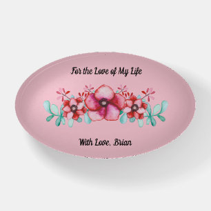 Pretty Pink Watercolor Floral Pattern Paperweight