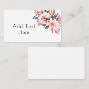 Pretty Pink Watercolor Flowers Enclosure Card