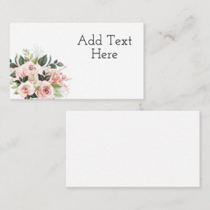 Pretty Pink Watercolor Flowers Enclosure Card