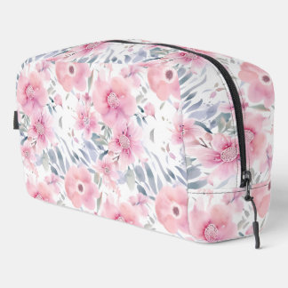 Pretty Pink Watercolor Flowers Print Cut Sew Bag