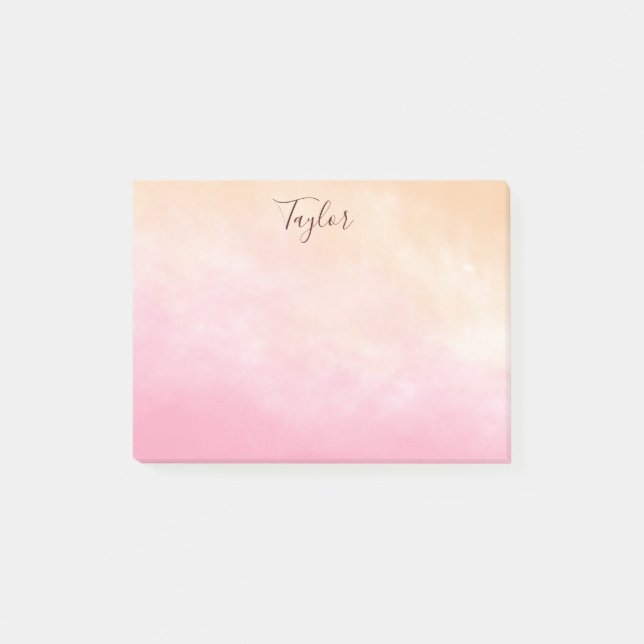 Pretty Pink Watercolor Post-it Notes (Front)