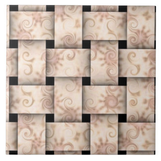 Pretty pink weave ceramic tile