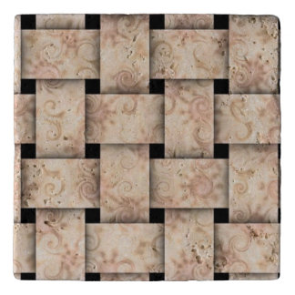 Pretty pink weave trivet