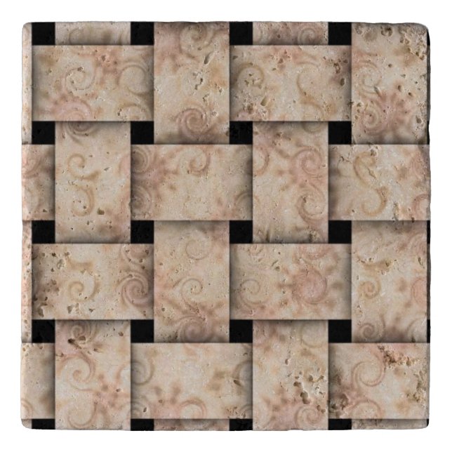 Pretty pink weave trivet (Front)