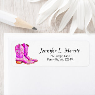 Pretty Pink Western Cowgirl Rodeo Boots Farm Life Label