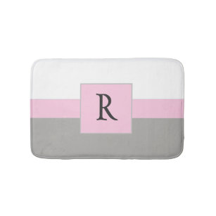 Pink White Gray Bath Mats Rugs Zazzle