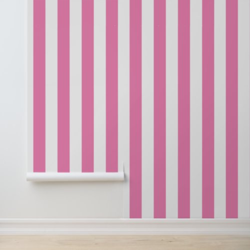 Pretty Pink White Colorful Stripe Pattern Wallpaper