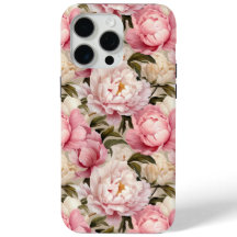 Pretty Pink White Floral Peonies Designer Tough