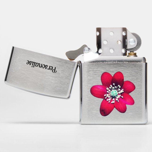 Pretty Pink White Flower Classic Floral Zippo Lighter (Opened)